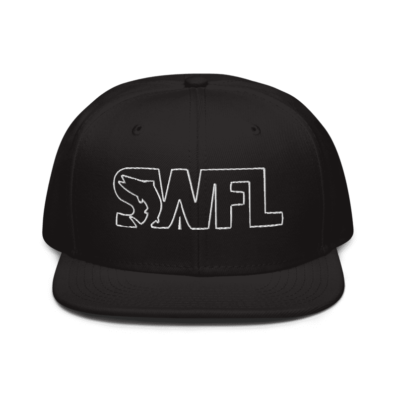SWFL White Embroidered Snapback — view 1